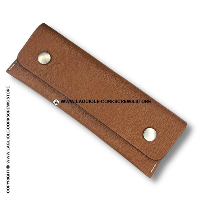 laguiole prestige bicolor horizontal leather sheath