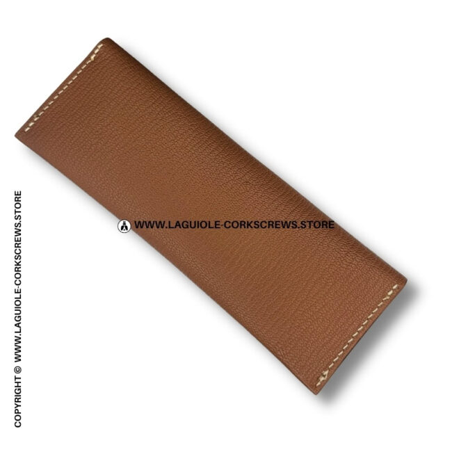 laguiole prestige bicolor horizontal leather sheath