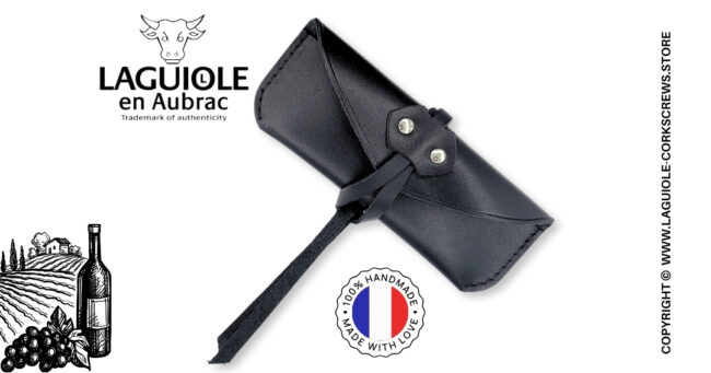 sommelier knife horizontal leather sheath black