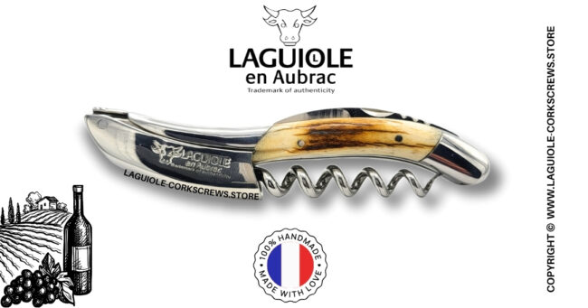 laguiole wine opener with bark mammoth ivory handle