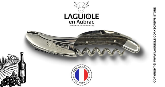 laguiole wine opener with bog wood handle