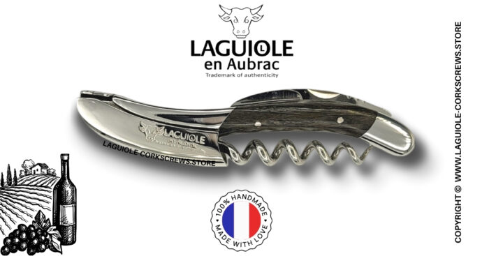 laguiole wine opener with bog wood handle