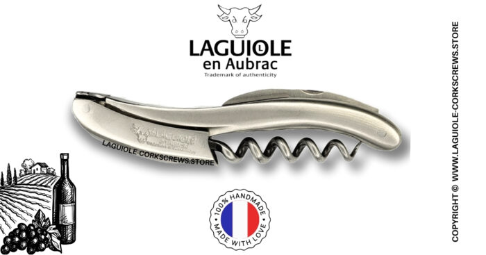 laguiole wine opener with matte stainless steel handle
