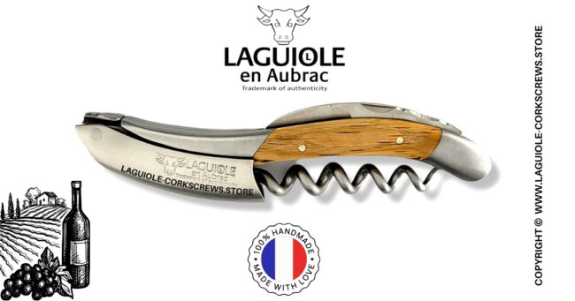 laguiole wine opener with oak wood handle