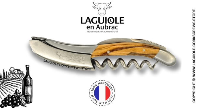 laguiole wine opener with olivewood handle