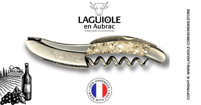 laguiole wine opener with oyster shells handle