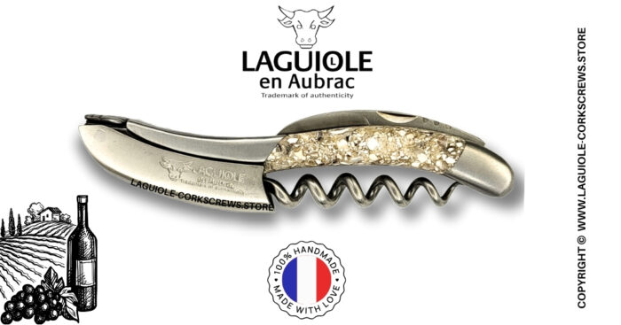laguiole wine opener with oyster shells handle