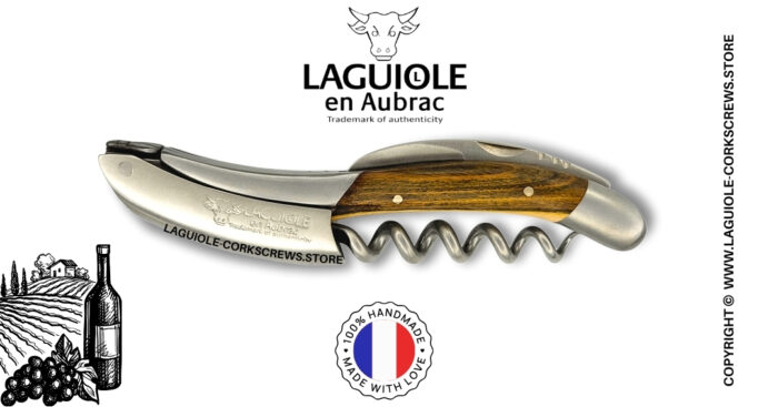 laguiole wine opener with pistachio wood handle