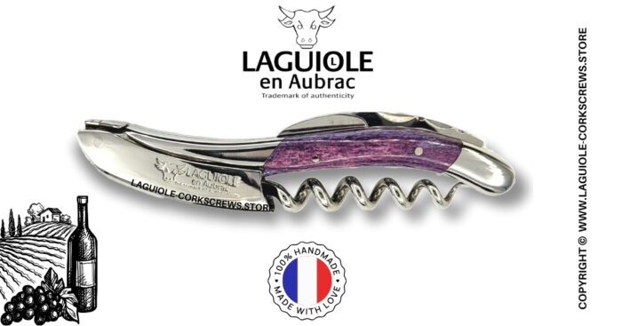 laguiole wine opener with purple camel bone