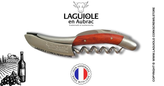 laguiole wine opener with red heart wood
