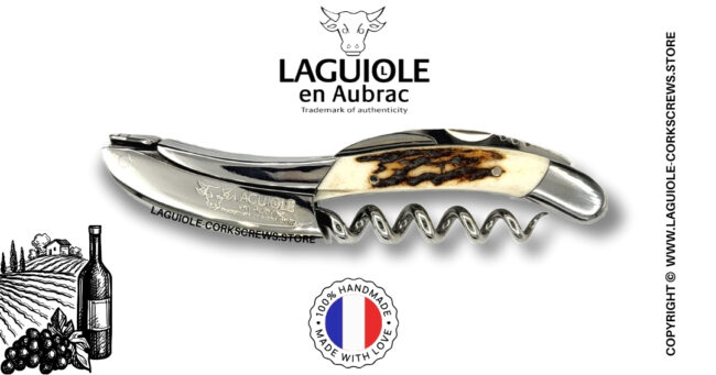 laguiole wine opener with stag horn handle