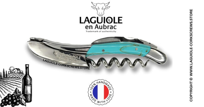 laguiole wine opener with turquoise stone handle