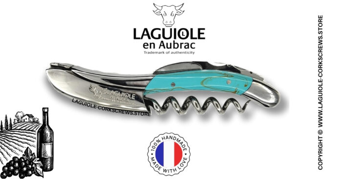 laguiole wine opener with turquoise stone handle