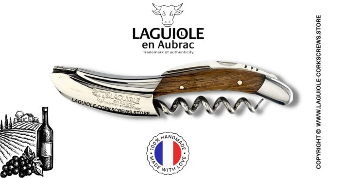 laguiole wine opener with walnut wood handle