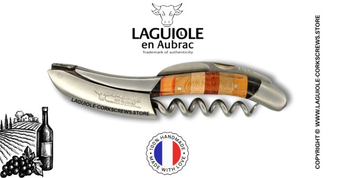 laguiole wine opener with woodstock marquetry handle