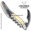 prestige laguiole corkscrew with damascus blade and cattle bone handle
