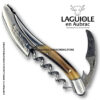 prestige laguiole corkscrew with damascus blade and horn tip handle