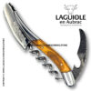 prestige laguiole corkscrew with damascus blade and olivewood handle