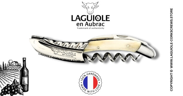 twisted laguiole wine opener with cattle bone handle