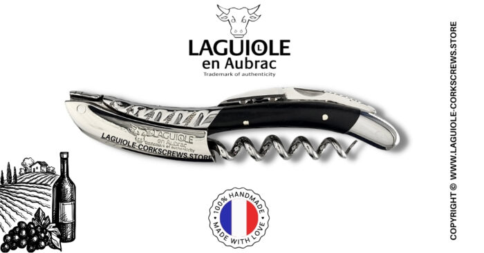 twisted laguiole wine opener with ebony wood handle