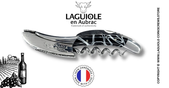 laguiole wine opener with black acrylic handle