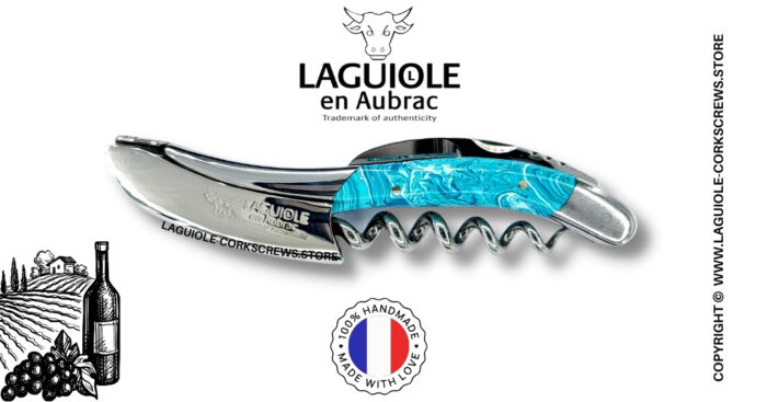 laguiole wine opener with larimar stone handle