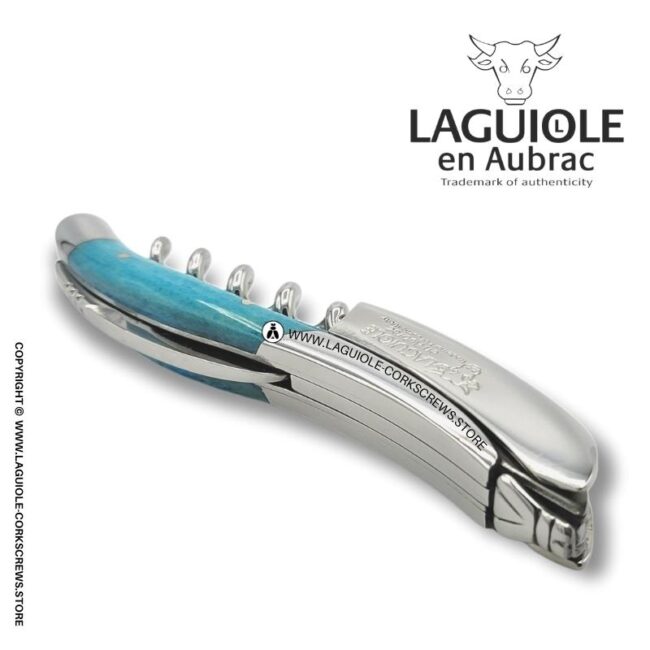 laguiole corkscrew blue camel bone