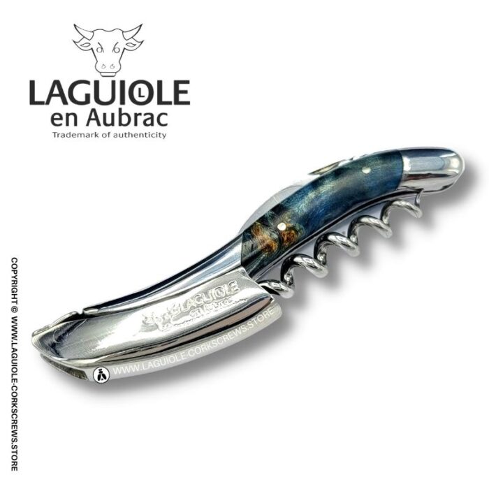 laguiole corkscrew blue poplar burl