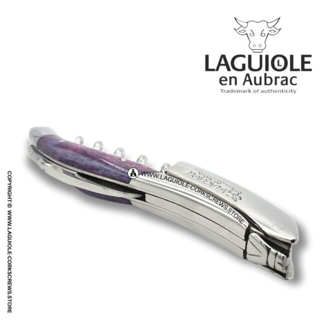 laguiole corkscrew purple camel bone