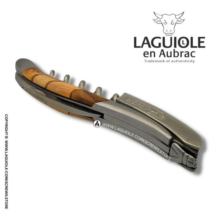 laguiole corkscrew checkerboard inlay walnut/juniper
