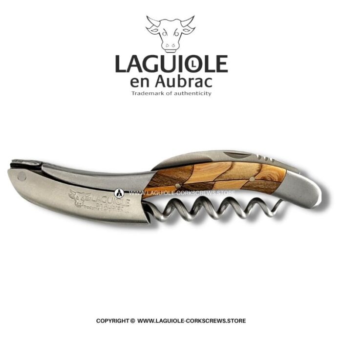 laguiole corkscrew checkerboard inlay walnut/juniper