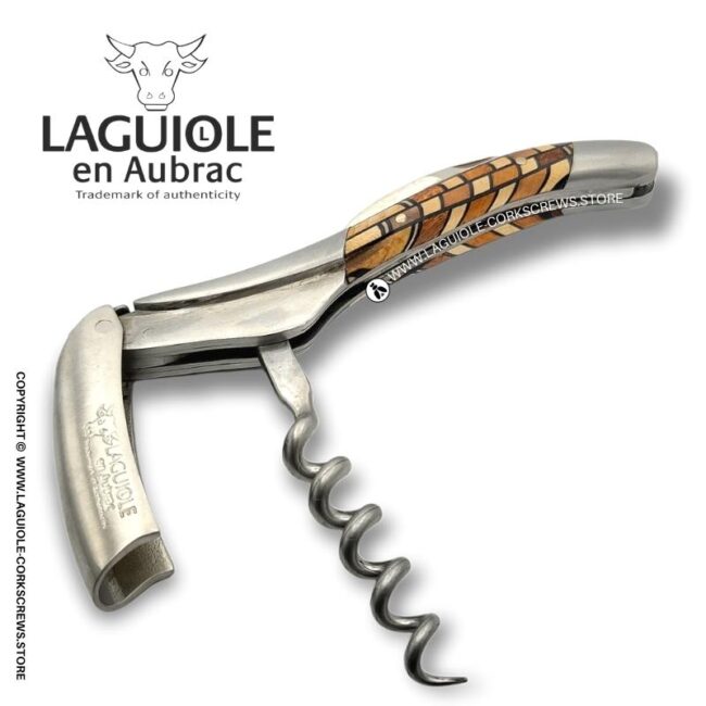 laguiole corkscrew puzzle marquetry wavy square