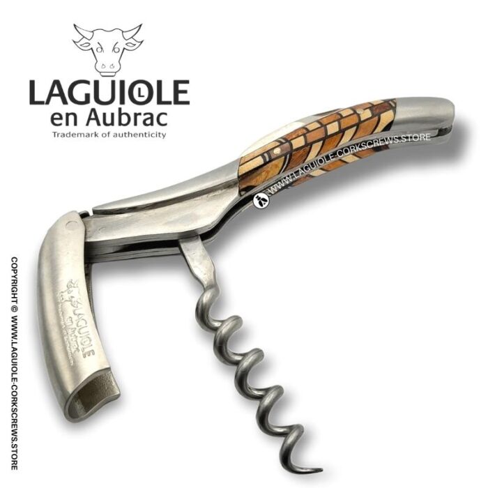 laguiole corkscrew puzzle marquetry wavy square