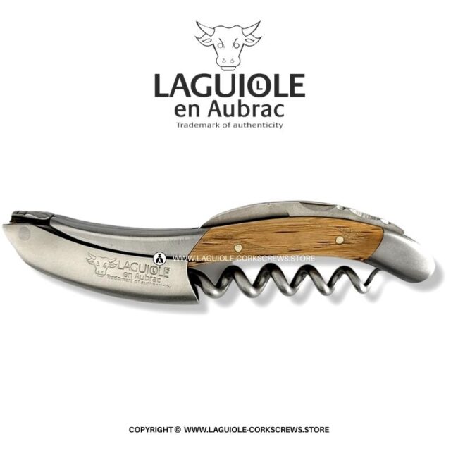 laguiole corckscrew with oak wood handle