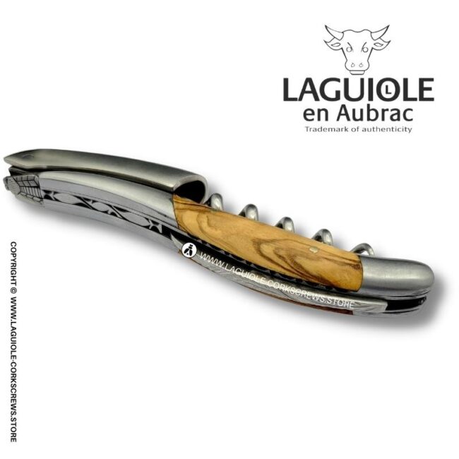 laguiole corkscrew prestige bee olive wood
