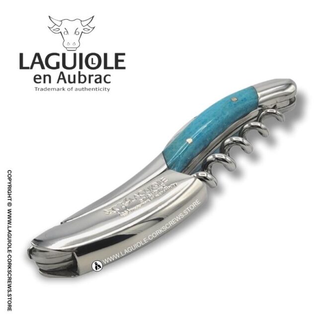 laguiole corkscrew blue camel bone