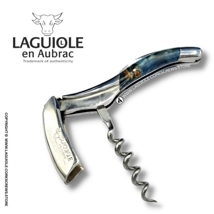laguiole corkscrew blue poplar burl