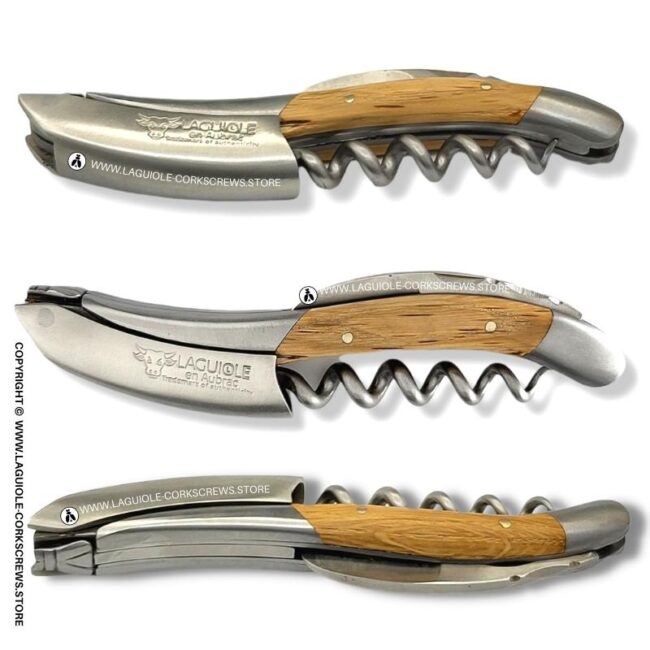laguiole corckscrew with oak wood handle