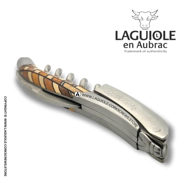 laguiole corkscrew puzzle marquetry wavy square