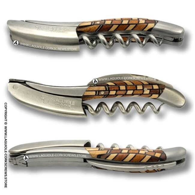 laguiole corkscrew puzzle marquetry wavy square