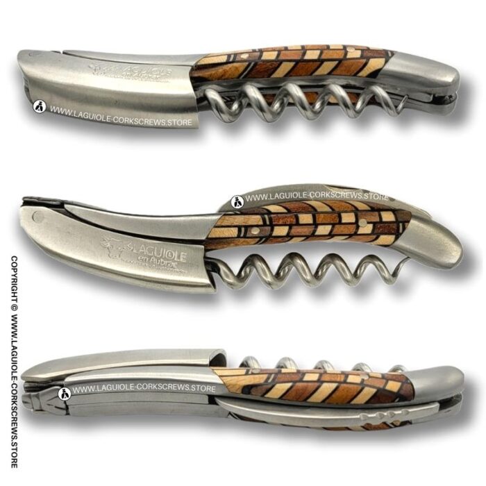 laguiole corkscrew puzzle marquetry wavy square