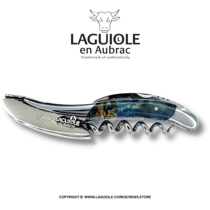 laguiole corkscrew blue poplar burl