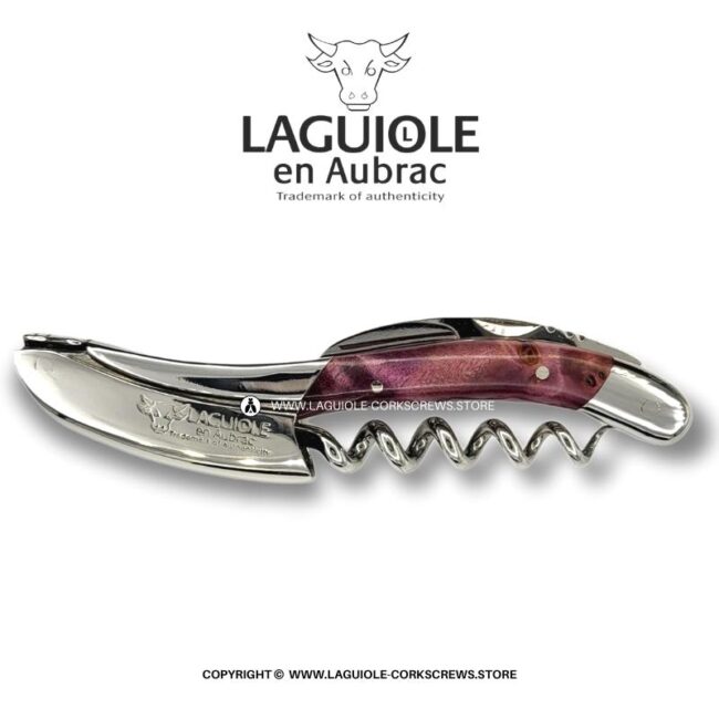 laguiole corkscrew burgundy poplar burl