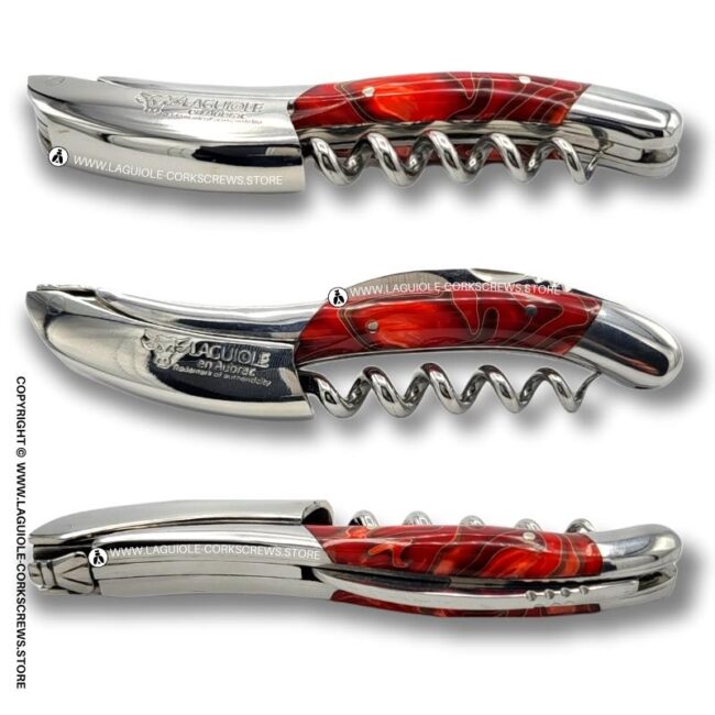 laguiole corkscrew red acrylic