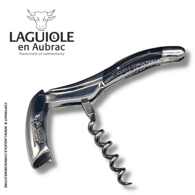 prestige laguiole corkscrew: damascus blade & buffalo horn
