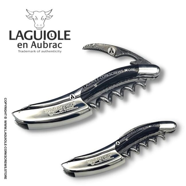 prestige laguiole corkscrew: damascus blade & buffalo horn