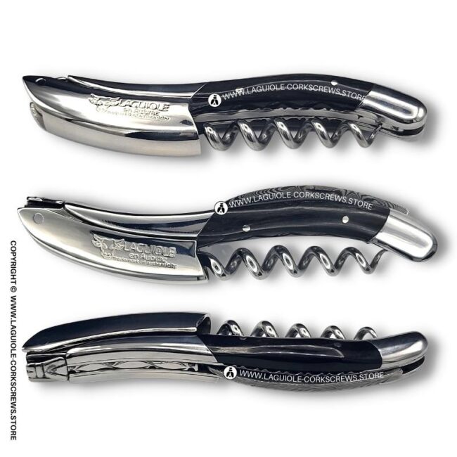 prestige laguiole corkscrew: damascus blade & buffalo horn