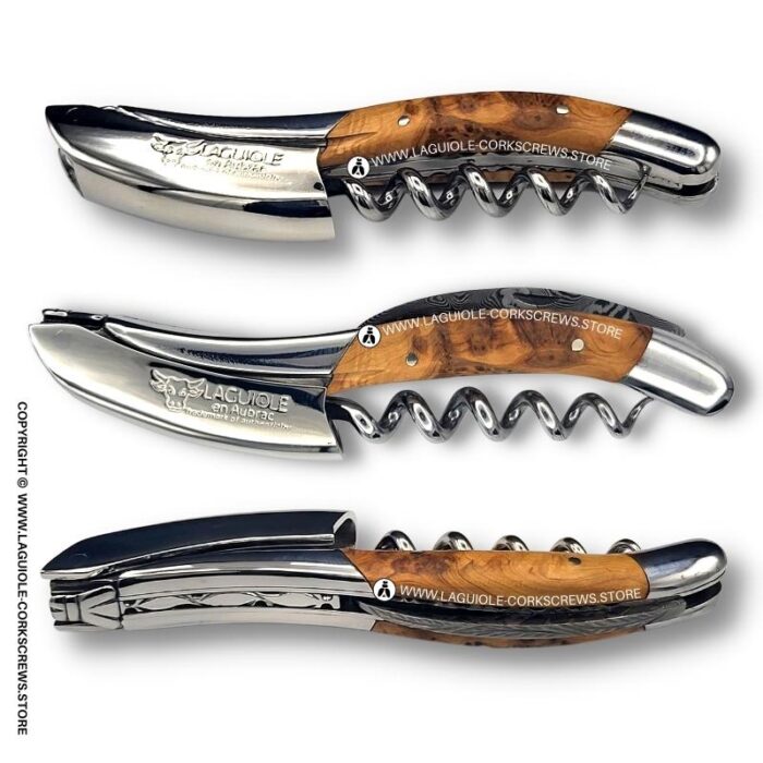 prestige laguiole corkscrew: damascus blade & juniper