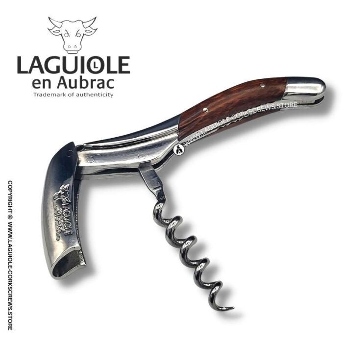 prestige laguiole corkscrew: damascus blade & snakewood