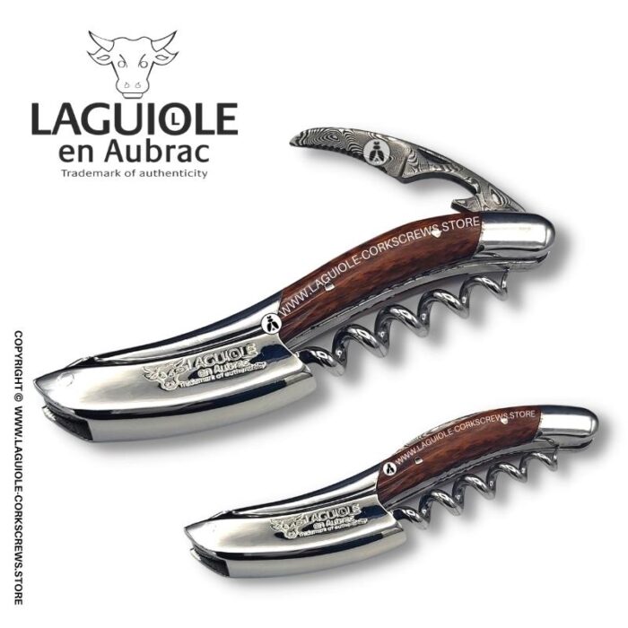 prestige laguiole corkscrew: damascus blade & snakewood